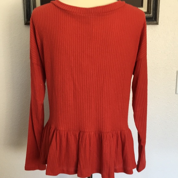 Ribbed Long Sleeve Button Front Sweater - Picture 4 of 6